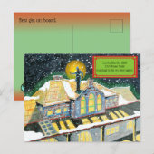 Kersttrein bij Slipperywindow Feestdagenkaart (Voorkant / Achterkant)