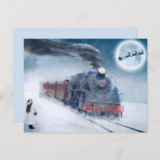 Kersttrein briefkaart (Voorkant / Achterkant)