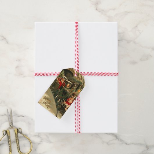  kersttrein cadeaulabel (Met Touw)