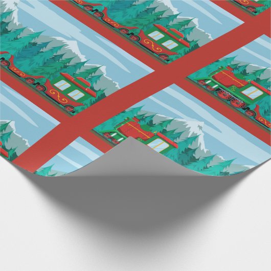 Kersttrein Cadeaupapier (Hoek)