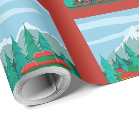 Kersttrein Cadeaupapier (Rol Hoek)