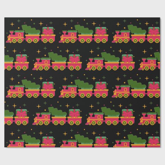 Kersttrein Cadeaupapier (Vlak)