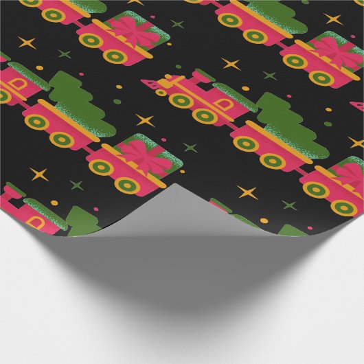 Kersttrein Cadeaupapier (Hoek)