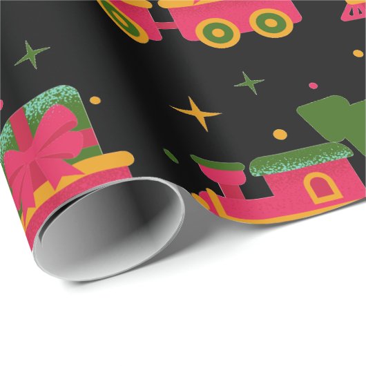 Kersttrein Cadeaupapier (Rol Hoek)