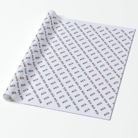 Kersttrein Cadeaupapier (Uitgerold)
