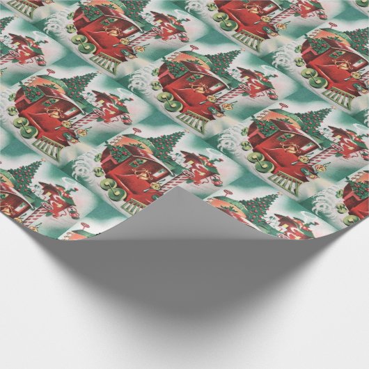  kersttrein cadeaupapier (Hoek)