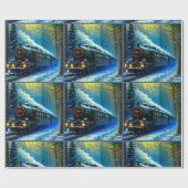 Kersttrein Cadeaupapier (Vlak)