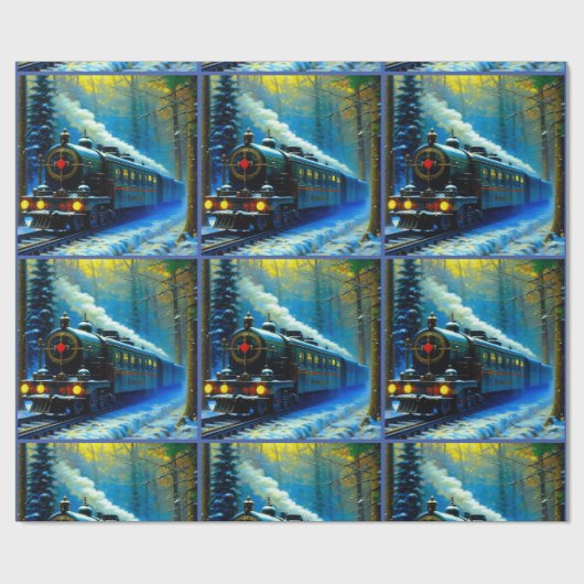 Kersttrein Cadeaupapier (Vlak)