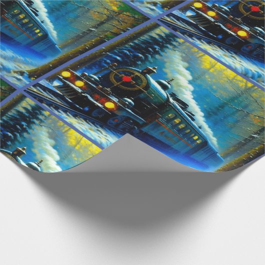 Kersttrein Cadeaupapier (Hoek)