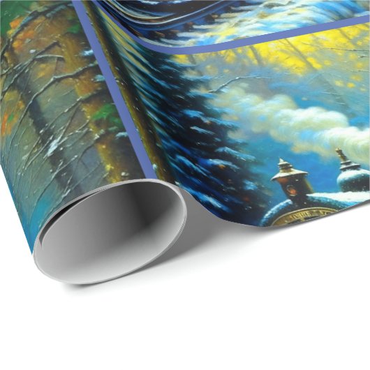 Kersttrein Cadeaupapier (Rol Hoek)