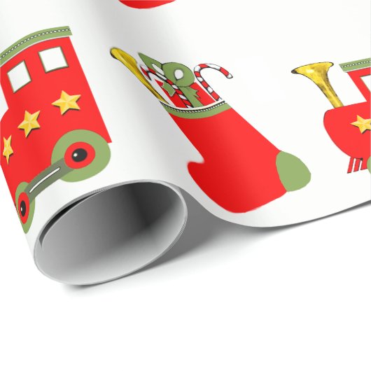 Kersttrein Cadeaupapier (Rol Hoek)