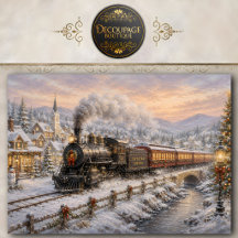 Kersttrein Decoupage Tissuepapier