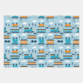 Kersttrein en bomen inpakpapier vel (Voorkant)