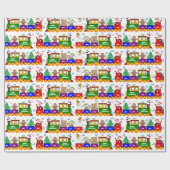 Kersttrein en geleibonen cadeaupapier (Vlak)