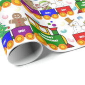 Kersttrein en geleibonen cadeaupapier (Rol Hoek)