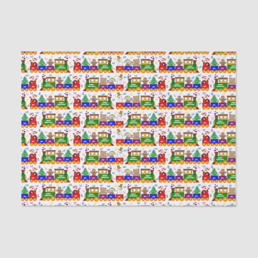 Kersttrein en geleibonen tissuepapier (Voorkant)