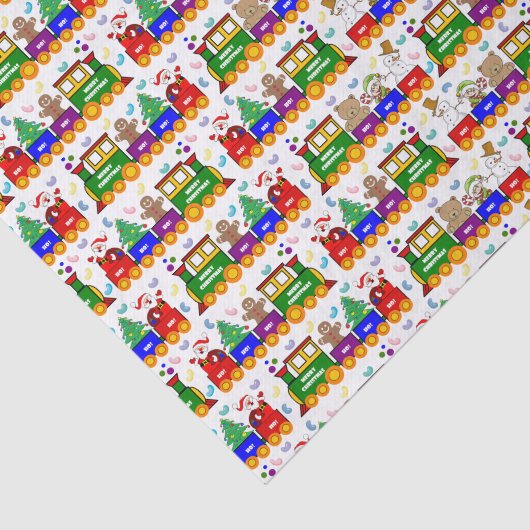 Kersttrein en geleibonen tissuepapier (Detail)