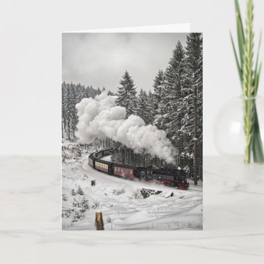 Kersttrein Feestdagen Kaart (Voorkant)