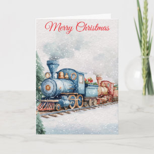 Kersttrein Feestdagen Kaart