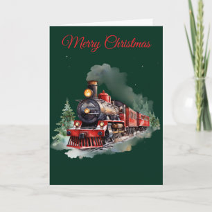 Kersttrein Feestdagen Kaart
