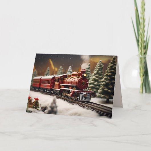 Kersttrein Feestdagen Kaart (Voorkant)