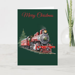 Kersttrein Feestdagen Kaart