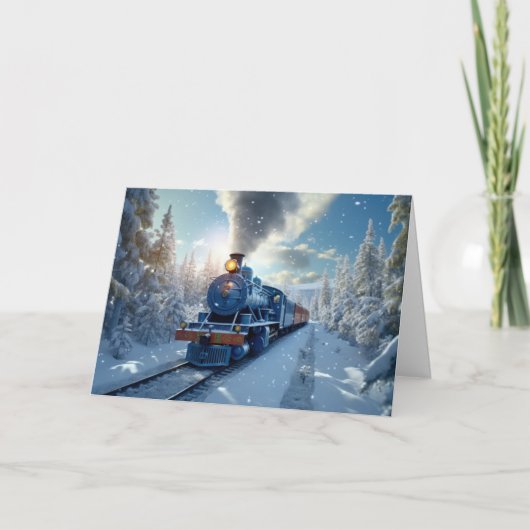 Kersttrein Feestdagen Kaart (Voorkant)