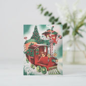  kersttrein feestdagenkaart (Staand voorkant)