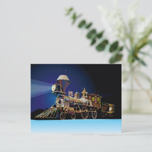 Kersttrein Feestdagenkaart (Staand voorkant)