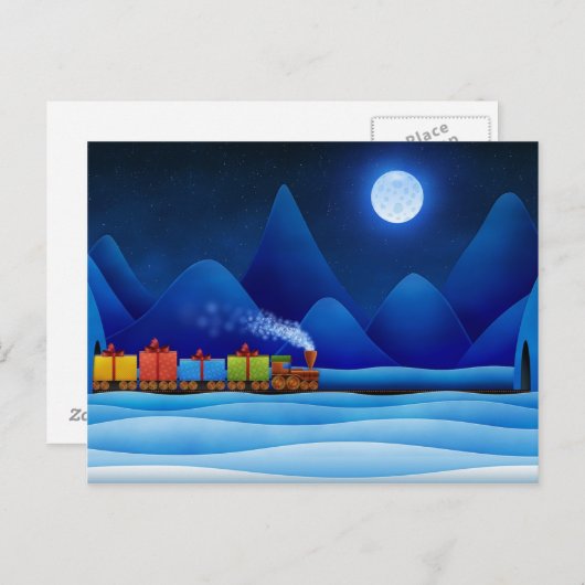 Kersttrein Feestdagenkaart (Voorkant / Achterkant)