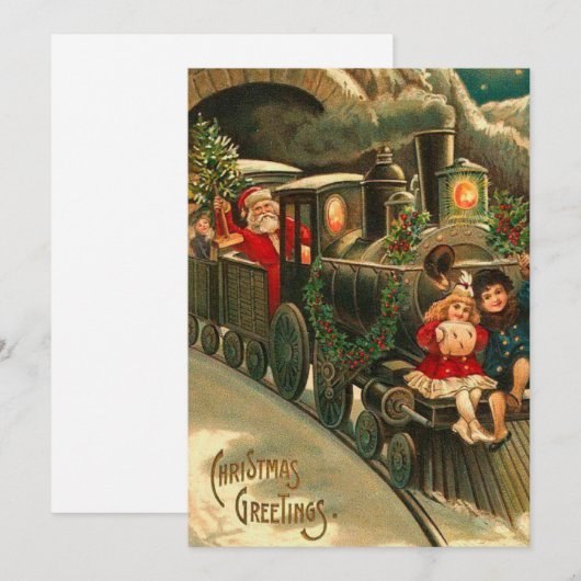  kersttrein feestdagenkaart (Voorkant / Achterkant)