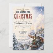 Kersttrein Feestelijke Party Kaart (Voorkant)