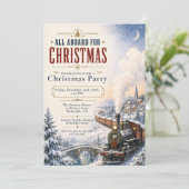 Kersttrein Feestelijke Party Kaart (Staand voorkant)