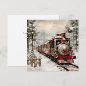 Kersttrein Flat Holiday Kaart (Voorkant / Achterkant)
