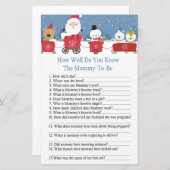 Kersttrein hoe goed je baby shower kent (Voorkant / Achterkant)