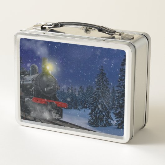 Kersttrein in de sneeuw (Achterkant)