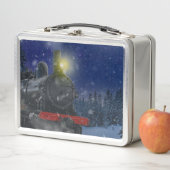 Kersttrein in de sneeuw (In situ)