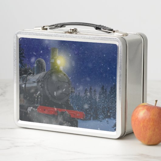 Kersttrein in de sneeuw (In situ)