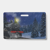 Kersttrein in de sneeuw  badge (Achterkant)