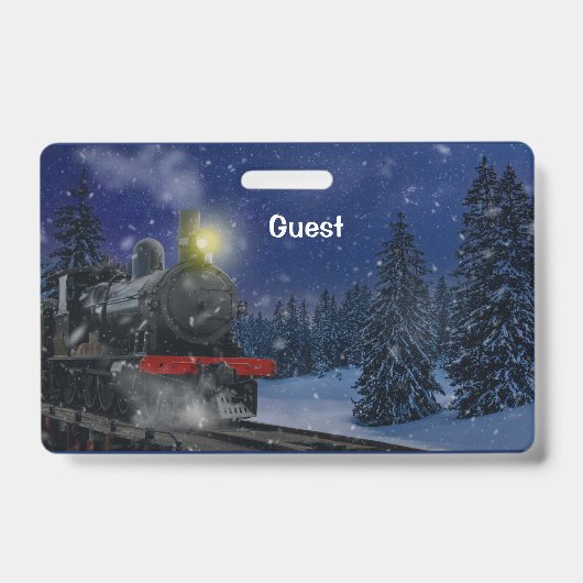 Kersttrein in de sneeuw  badge (Voorzijde)