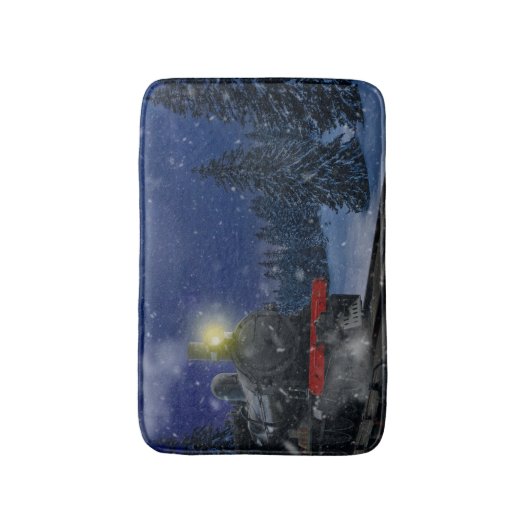 Kersttrein in de sneeuw badmat (Voorkant Verticaal)