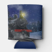 Kersttrein in de sneeuw blikjeskoeler (Achterkant)