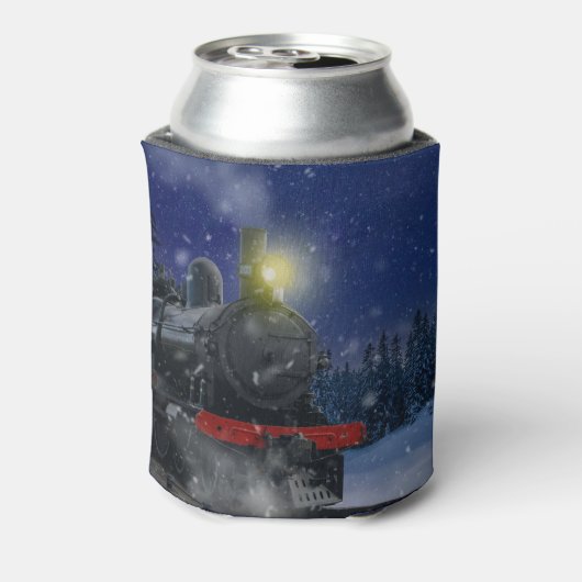 Kersttrein in de sneeuw blikjeskoeler (Blikje Achterkant)