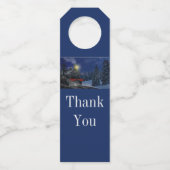 Kersttrein in de sneeuw flessenhanger (Voorkant)