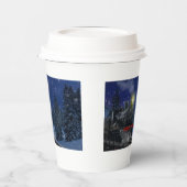 Kersttrein in de sneeuw papieren bekers (Links)