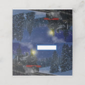 Kersttrein in de sneeuw plaatskaartje (Buitenkant ongevouwen)