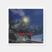 Kersttrein in de sneeuw servet (Voorkant)