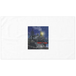 Kersttrein in de sneeuw tafelkleed