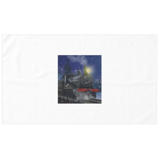 Kersttrein in de sneeuw tafelkleed (Voorkant (Horizontaal))