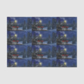 Kersttrein in de sneeuw tissuepapier (Voorkant)